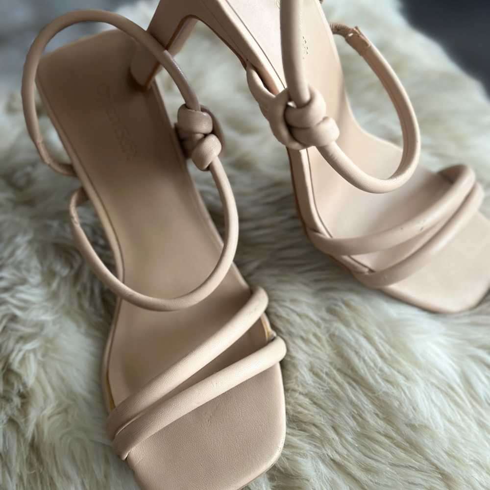 Open Edit Beige Heels